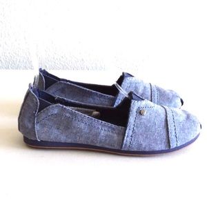 New Mad Love Sommer Slip On Canvas Sneakers Flats Blue Girls Size 13 1 4